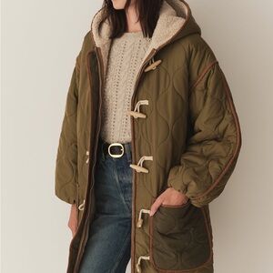 Doen Olive Green Quilted Puffer Coat